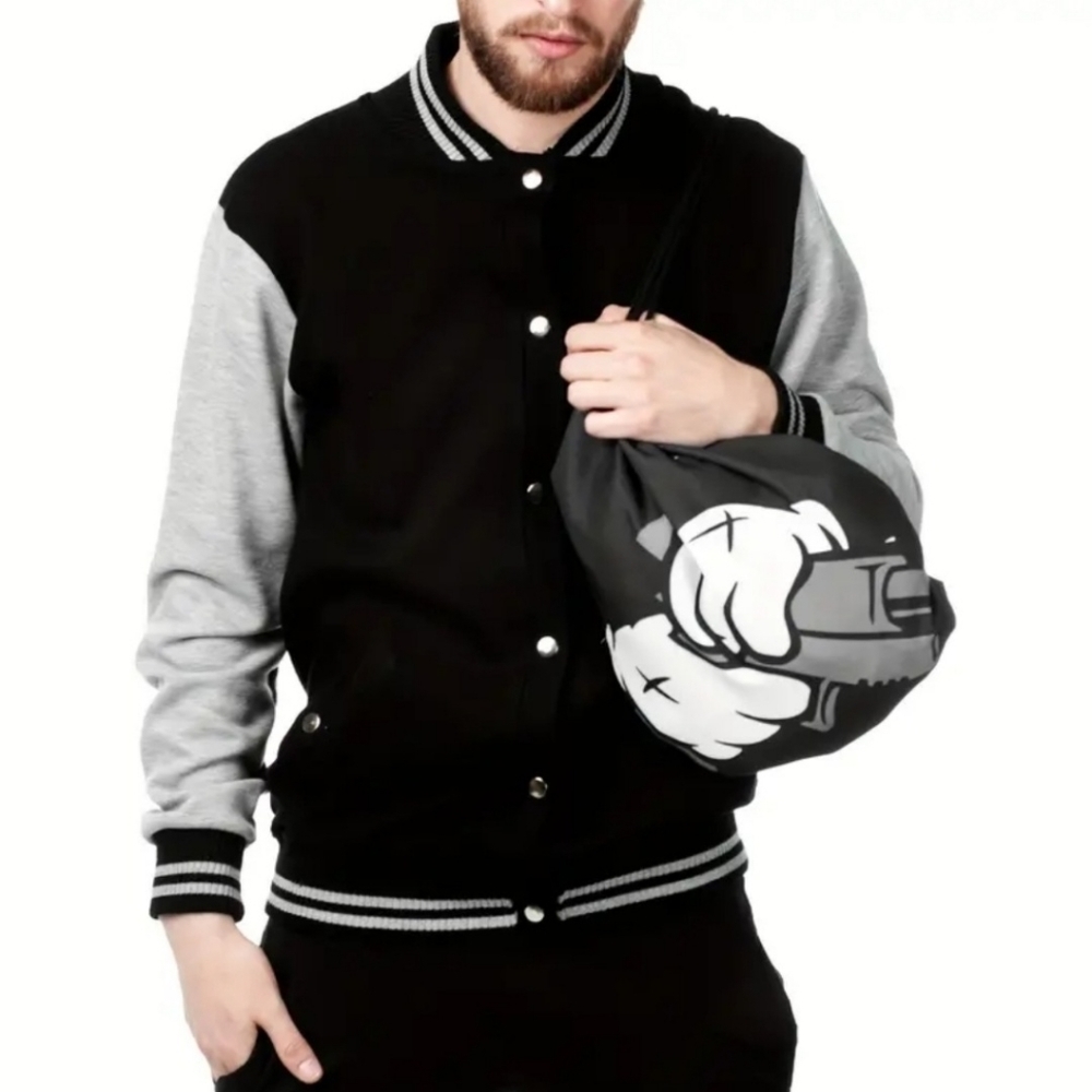 Mickey Gangster ✦ Drawstring Backpack ✦ Mob Goth Graphic w/ Thick Rope Straps